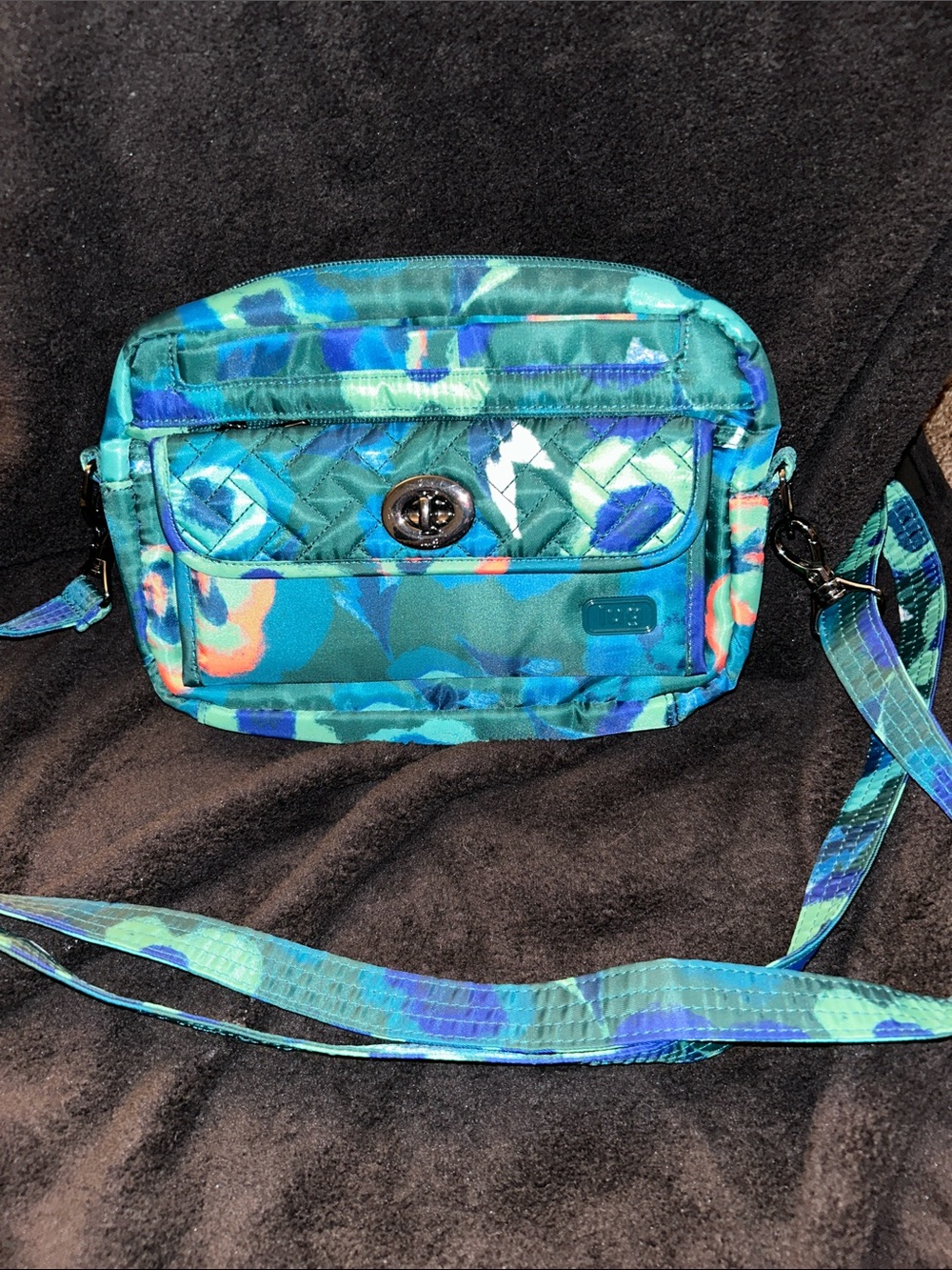 LUG SWITCH Teal Floral-Print Crossbody Bag